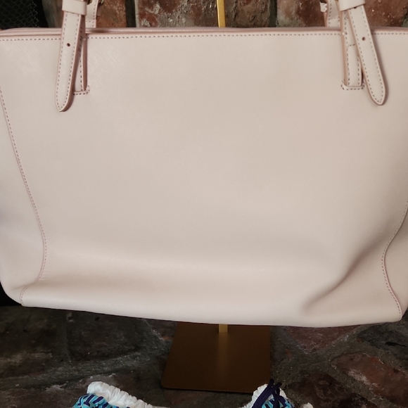 Tory Burch Blush Saffiano Leather Tote Bag Dust Bag Included - Picture 5 of 15